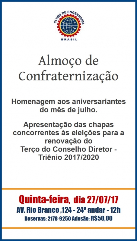 Almoço de confraternização dos aniversariantes de Julho 1 Almoço de confraternização dos aniversariantes de Julho 1500409303