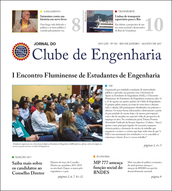 Jornal do Clube de Engenharia nº 581 - Agosto de 2017 1502911573