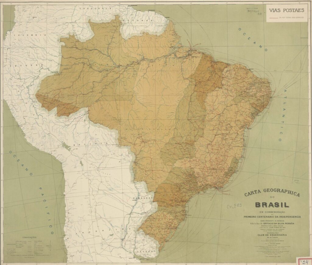 Um êxito do Clube há exatos 100 anos carta geographica do brasil 22