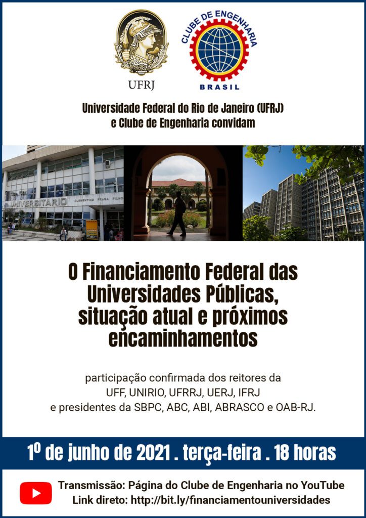 Financiamento Federal das Universidades Públicas, situação atual e próximos encaminhamentos cartaz evento univerisdades 05