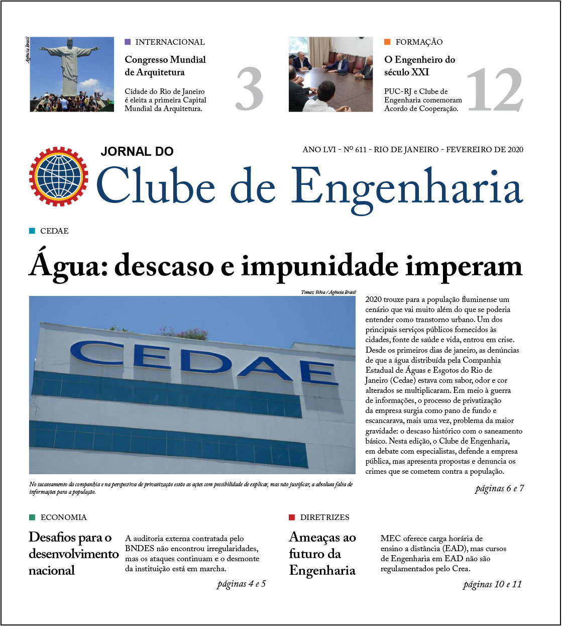 Jornal do Clube de Engenharia nº 611 – Fevereiro de 2020 jornal clube de engenharia 611 finaltela capa