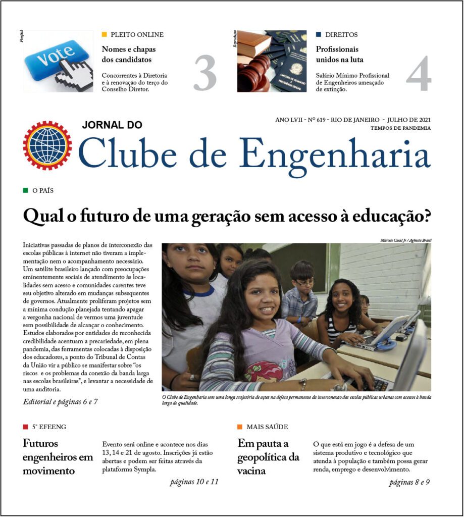 Jornal do Clube de Engenharia nº619 jornal clube de engenharia 619 capa