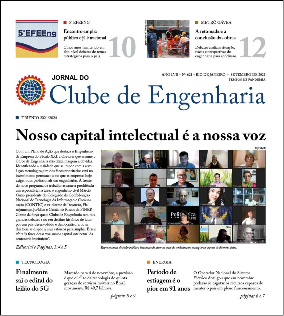 Jornal do Clube de Engenharia nº621 jornal clube de engenharia 621 setembro capa