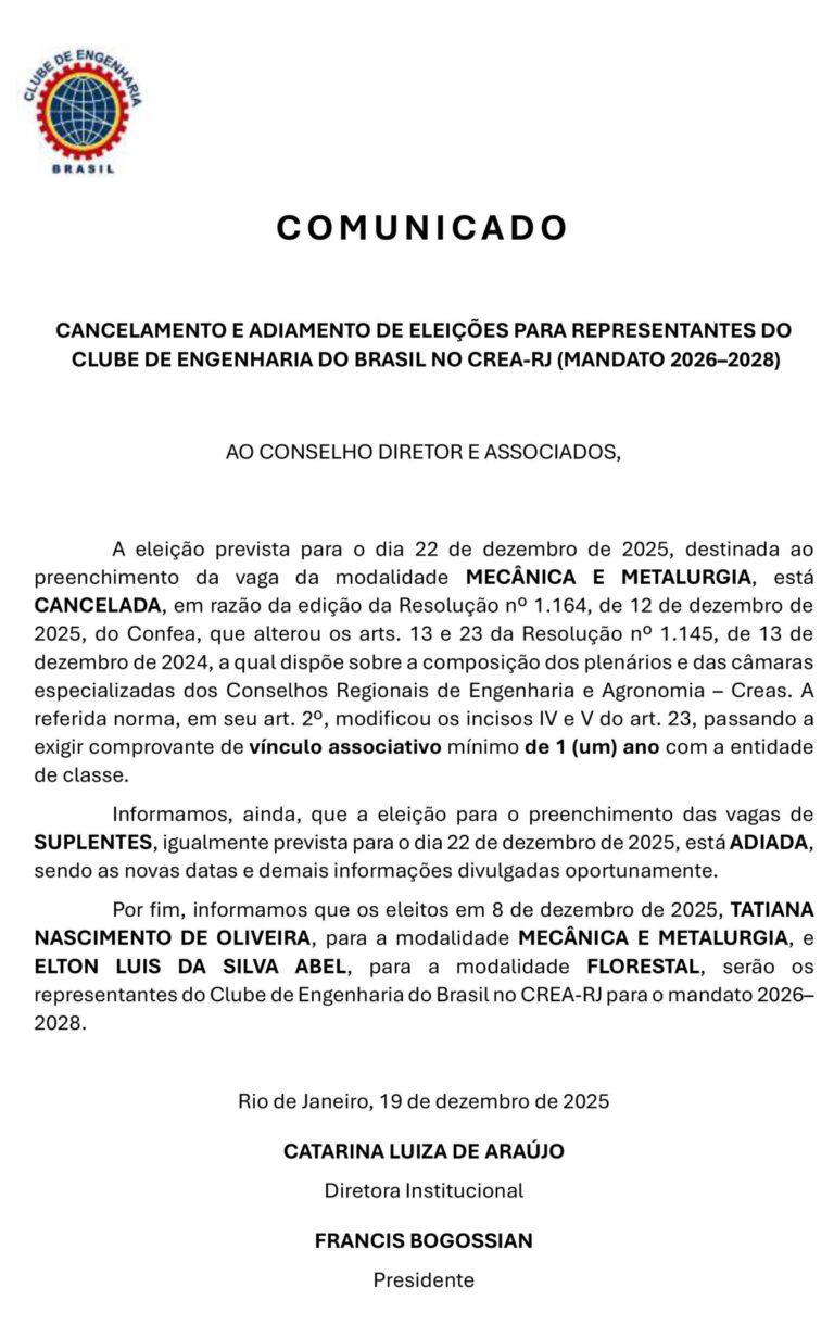 Clube de Engenharia comunicado cancelamento eleicao clube crea rj comunicado cancelamento eleicao clube crea rj comunicado cancelamento eleicao clube crea rj comunicado cancelamento eleicao clube crea rj