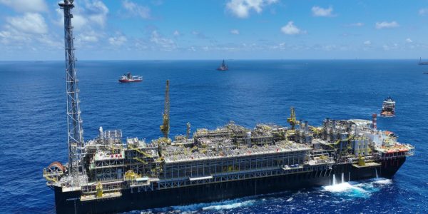P-78, primeiro óleo em dezembro de 2025, no Campo de Búzios. Crédito: Petrobras